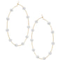 Super Huge Circle Pearls Earrings Thin Dangle