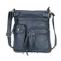 Super Soft Genuine Leather Top Belt Accent Crossbody Bag