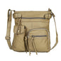 Super Soft Genuine Leather Top Belt Accent Crossbody Bag