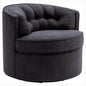 Swivel Accent Linen Fabric Bucket Reading Chair