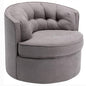 Swivel Accent Linen Fabric Bucket Reading Chair