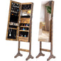 Tesmula Fashion Simple Jewelry Storage Mirror Cabinet With LED Lights