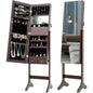 Tesmula Fashion Simple Jewelry Storage Mirror Cabinet With LED Lights