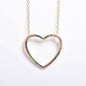 Thin Open Heart Rainbow Necklace