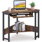 Triangle Computer Desk, Smooth Keyboard Tray& Storage Shelves