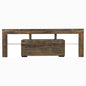 TV Stand with LED Lights Open Shelf Console Storage Table
