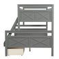 Twin over Full Bunk Bed with 2 Storage Drawers