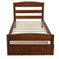 Twin Platform Bed Frame with Storage Drawer Headboard