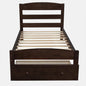Twin Platform Bed Frame with Storage Drawer Headboard