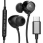 Type C Headphones, In-Ear Wired Earbuds with Microphone & Volume Control Mic Earphones