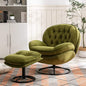 Velvet Swivel Accent Chair with Ottoman Set