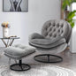 Velvet Swivel Accent Chair with Ottoman Set