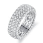 White Gold Plated Five Row Eternity Ring - Assorted Sizes