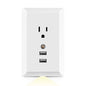 White Light Sensor Dual USB Wall Outlet
