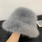 Wide Brim Fluffy Bucket Hat