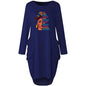 Woman's Long Sleeve Loose Pocket Oversize Tunic Dress