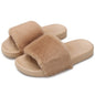 Women Faux Fur Slippers Open Toe