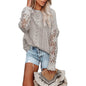 Women Lace Crew Neck Sweater