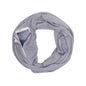 Women Lightweight Infinity Scarf With Pocket Loop Zipper