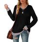 Women Lightweight V Neck Long Sleeve Tunic