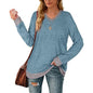 Women Lightweight V Neck Long Sleeve Tunic