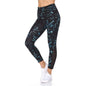 Women's 7/8 Highwaist Marble Leggings with Sheer Mesh Panel and Pockets