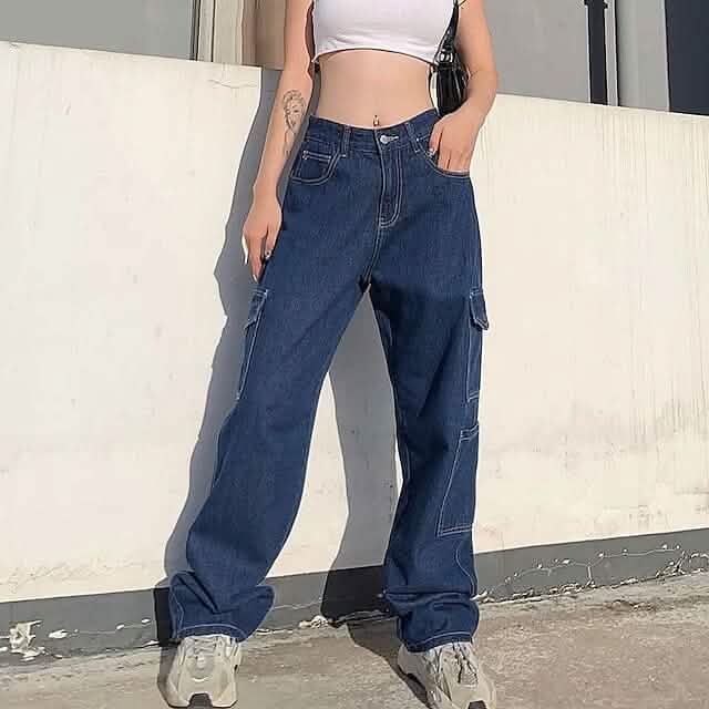 Women's Cargo Trouser Mid Waist Pants