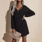 Women's Casual Dresses V-Neck Buttoned Hip Knitted Dresses