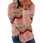 Womens Casual Hoodie Striped Printed Sweatshirts Long Sleeve Drawstring Pullover