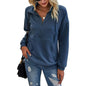 Women's Casual Long Sleeve Lapel Zipper Drawstring Loose Pullover Tops