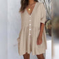 Women's Casual Ruched Loose Fit Dress