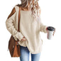 Women's Cold Shoulder Batwing Chunky Knitted Tunic Tops