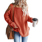 Women's Cold Shoulder Batwing Chunky Knitted Tunic Tops