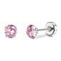 Women's Cubic Zirconia Surgical Stainless Steel Flat Back Earrings