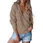 Women's Deep V Neck Long Sleeve Crochet Tops