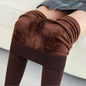 Women's Extra 220g Fleece Leggings High Waist Stretchy Warm Leggings (One Size)