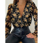 Women's Eyelet Top Lace V Neck Basic Tops Slim