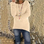 Women's Fashion Autumn and Winter Long Sleeve Knitted Sweaters Solid Color Warm Pullover Tops