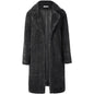 Women's Fuzzy Fleece Lapel Open Front Long Cardigan Coat