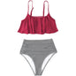 Women's High Waisted Falbala Bikini Set