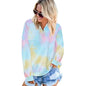 Women's Hoodie Pullover Quarter Zip Tie Dye