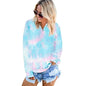Women's Hoodie Pullover Quarter Zip Tie Dye