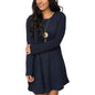 Womens Knitted Crewneck Sweater Dress