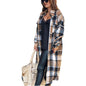 Womens Lounge Lapel Button Up Long Sleeve