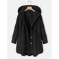 Women's Plus Size Coat Button Pocket