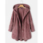 Women's Plus Size Coat Button Pocket