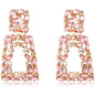 Women's Rhinestone Rectangle Drop Earrings