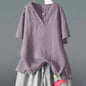 Women's Solid Half Sleeve V Neck Shirt Top