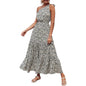 Women's Summer Floral One Shoulder Ruffled Hem Maxi Dresses