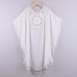 Women's Swimwear Cover Up Beach Dress Tassel Printing Hole